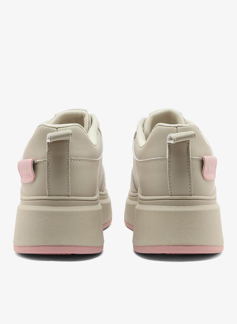 يو اس بولو اسن حذاء رياضي نسائي بيج قصير بتصميم أنيق وراحة مبطنة للاستخدام اليومي - Image 3